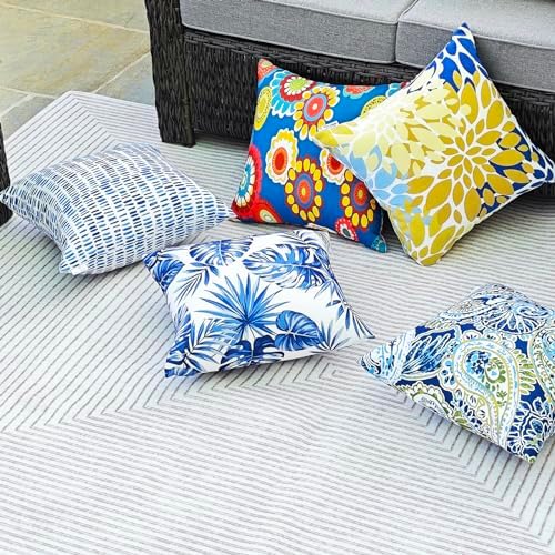 JMKaixin 2 Pack Waterproof Throw Pillows 18x18 Inch