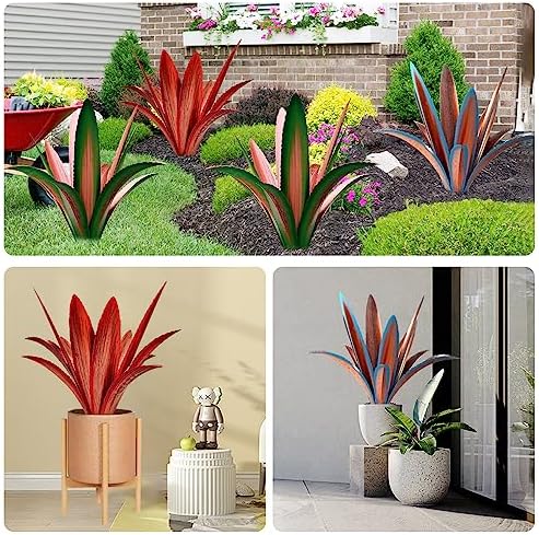 TOMBABY Iron Agave Garden Statue Outdoor Decoration